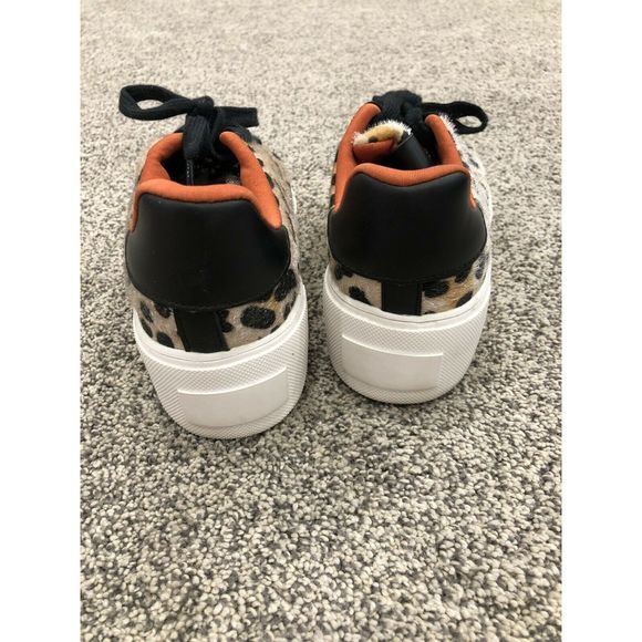 Qupid Leopard Shoes Suede 6.5 Sparkly Fur Chunky - Picture 3 of 6